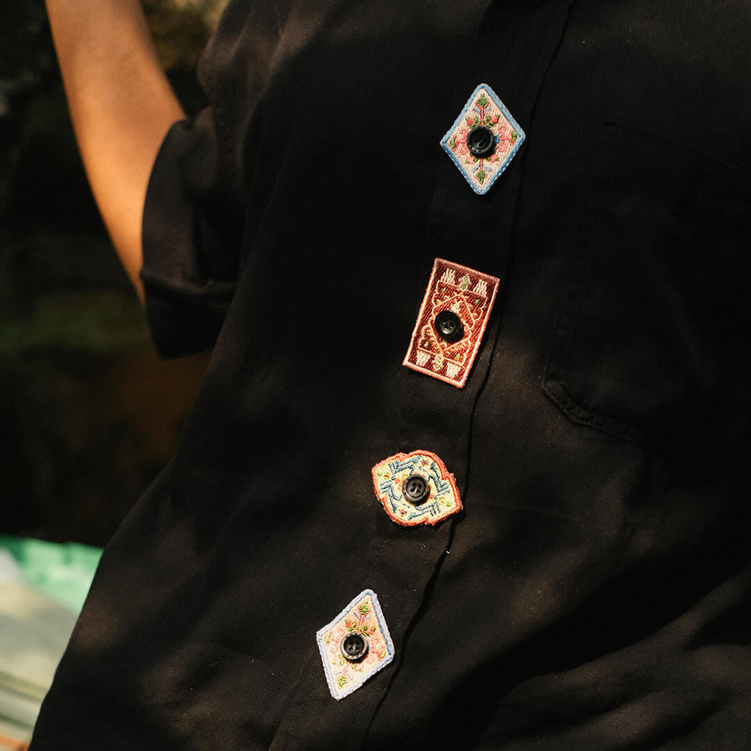 Embroidery Button Cover Patch - Parade Saku | Noesa