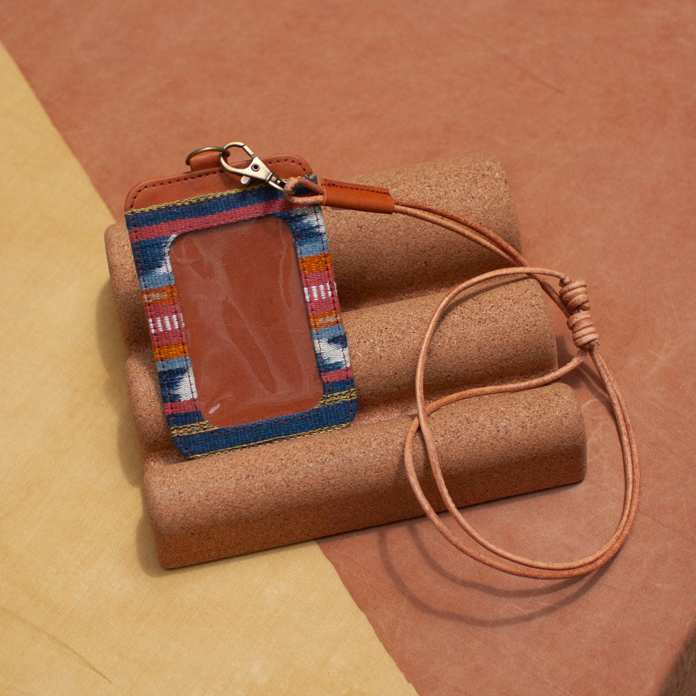Selip Tenun Rua - ID Holder with Leather Lanyard | Noesa