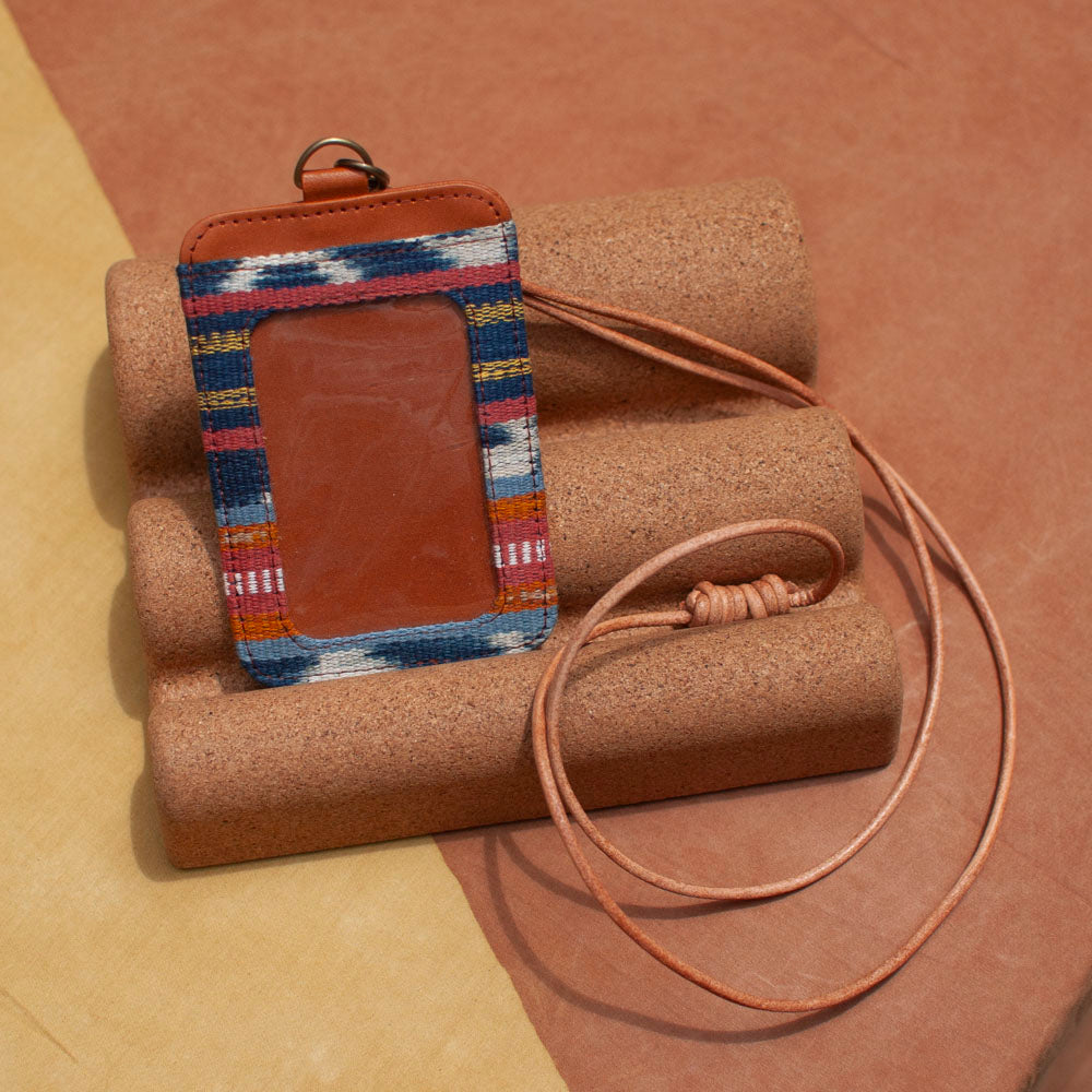 Selip Tenun Rua - ID Holder with Leather Lanyard | Noesa