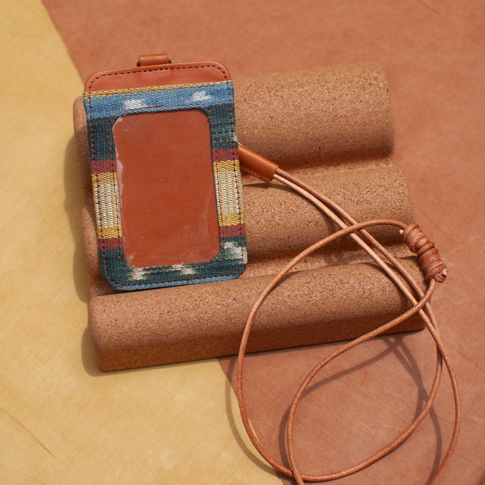 Selip Tenun Rua - ID Holder with Leather Lanyard | Noesa