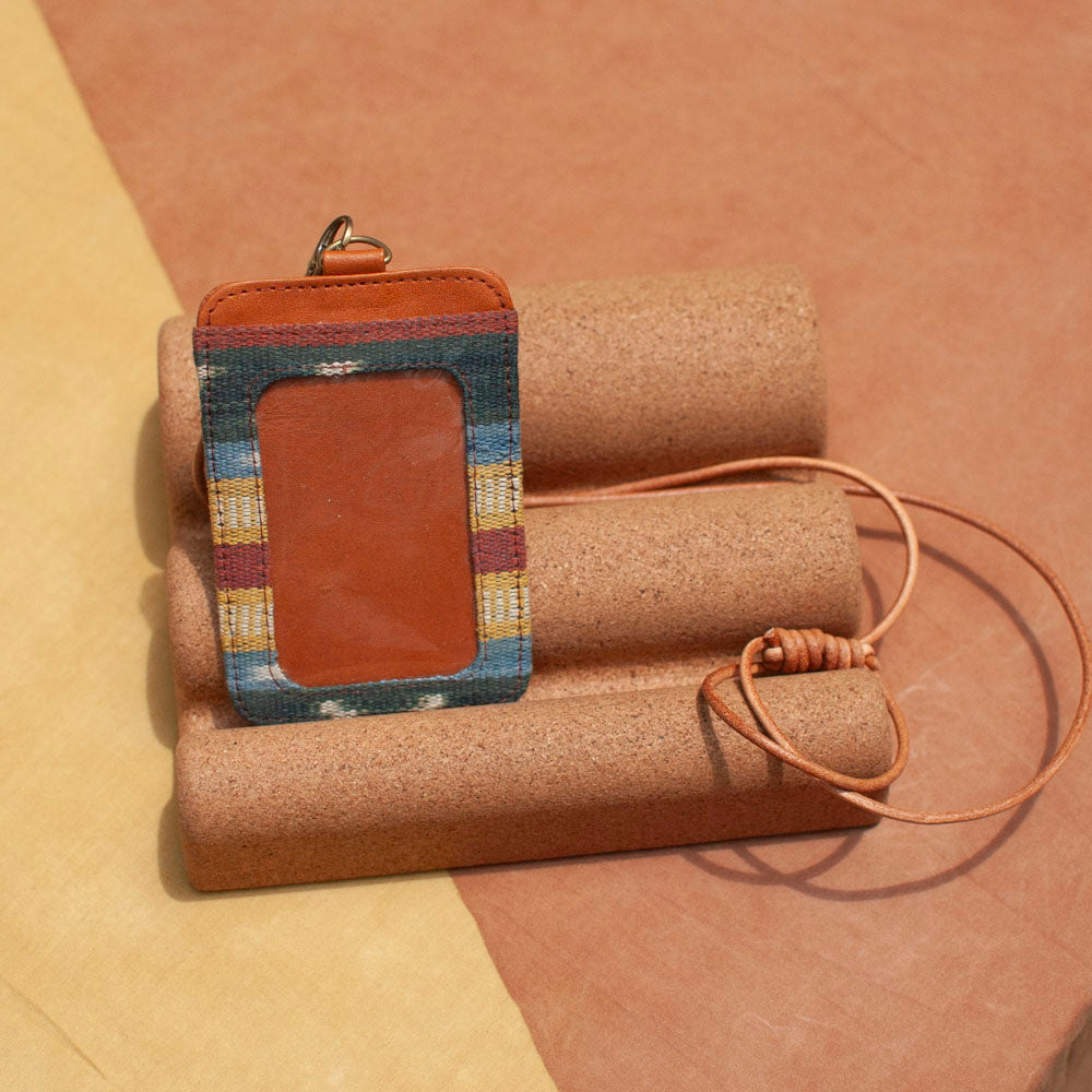Selip Tenun Rua - ID Holder with Leather Lanyard | Noesa