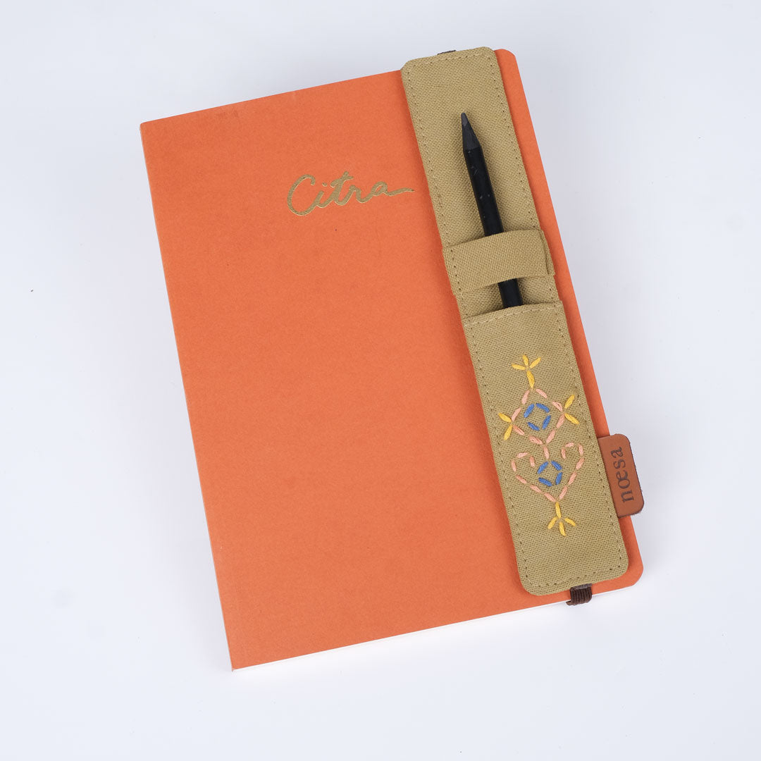 Jeda Sashiko - Cloth Bookmark and Pen Holder | Noesa