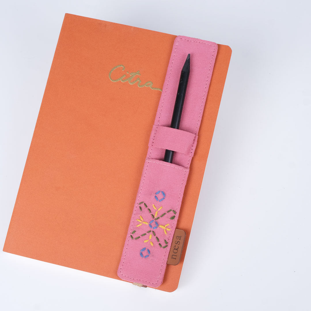 Jeda Sashiko - Cloth Bookmark and Pen Holder | Noesa
