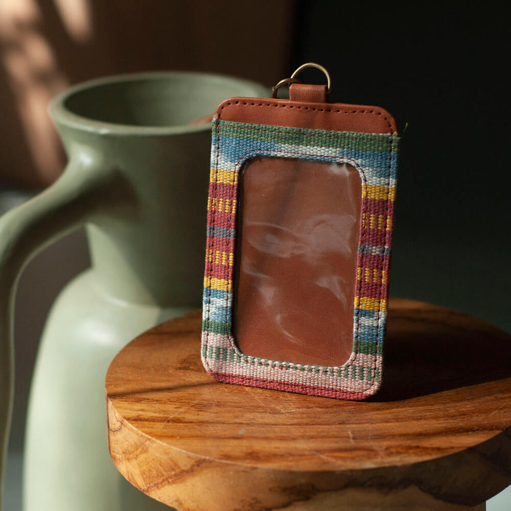 Selip Tenun Rua - ID Holder with Leather Lanyard | Noesa