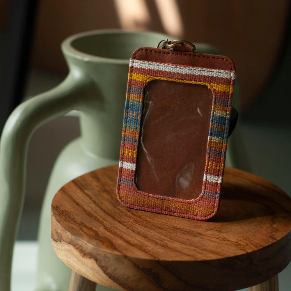 Selip Tenun Rua - ID Holder with Leather Lanyard | Noesa