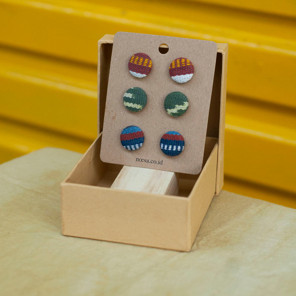 Tusuk Set Of 3 - Earrings Tenun Ikat | Noesa