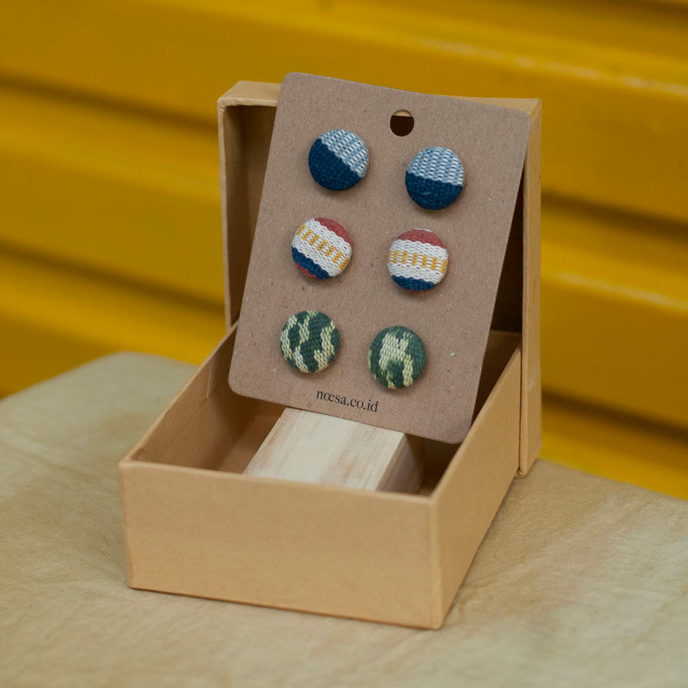 Tusuk Set Of 3 - Earrings Tenun Ikat | Noesa