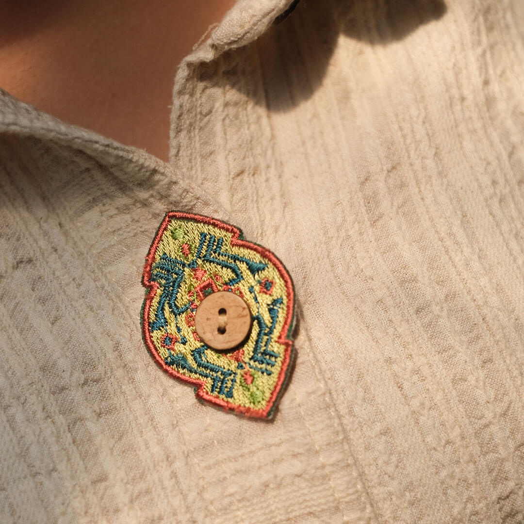 Embroidery Button Cover Patch - Parade Saku | Noesa