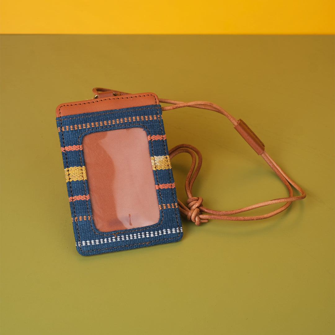 Selip Tenun Rua - ID Holder with Leather Lanyard | Noesa