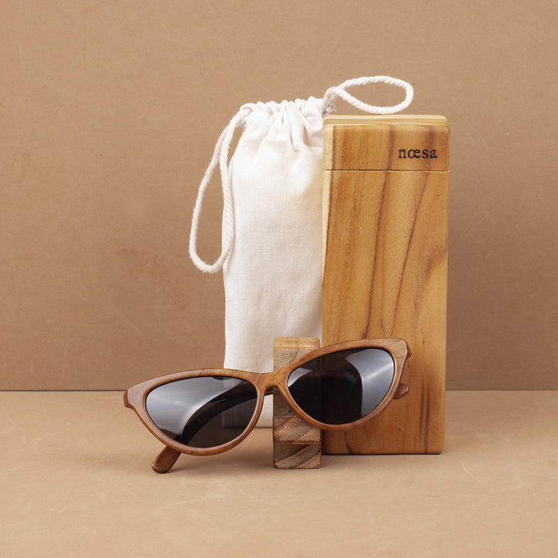 Pastel - Kacamata Kayu Cat Eye - Sunglasses | Noesa - Teakwood - Noesa | Noesa