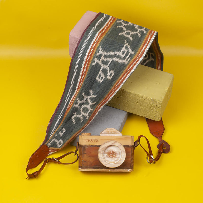 Sangkut - Natural Dye Tenun Ikat Camera Strap Size S | Noesa - 006 - Noesa | Noesa