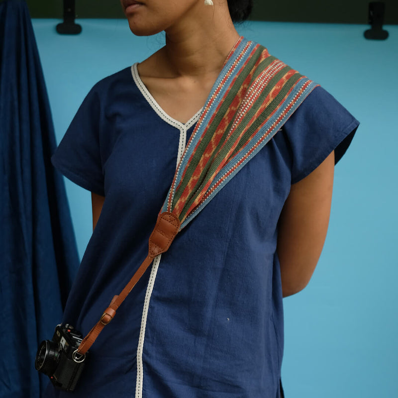 Sangkut - Natural Dye Tenun Ikat Camera Strap Size S | Noesa - Noesa | Noesa
