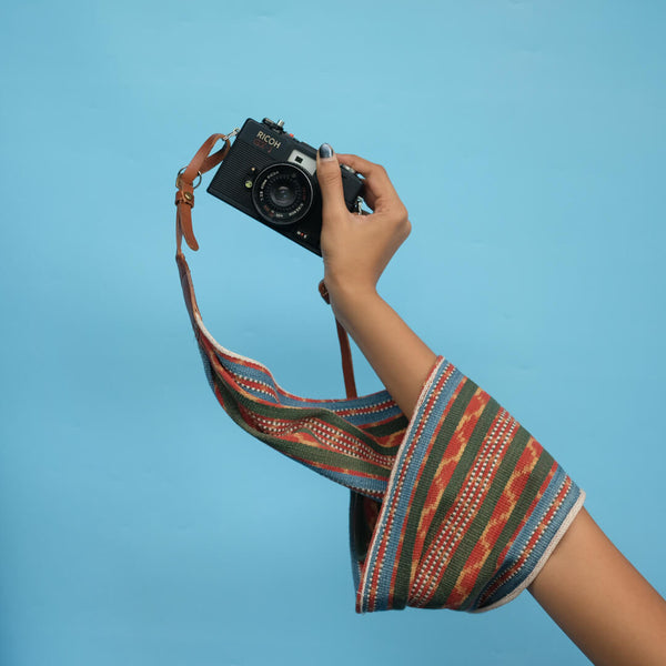 Sangkut - Natural Dye Tenun Ikat Camera Strap Size S | Noesa - Noesa | Noesa