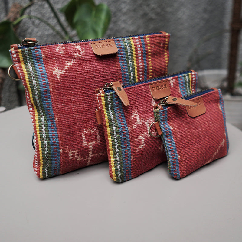 Kantong Pouch Tenun Ikat - Size L | Noesa